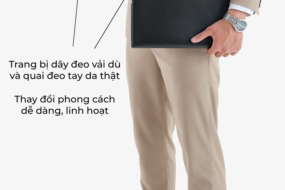 Ví Cầm Tay Nam Clutch Da GENCE CL07 Da Bò Cao Cấp Màu Đen Có Dây Đeo Vai