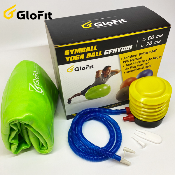 Bóng Tập Yoga - Bóng Tập Thể Hình Glofit GFY001 - Hàng Cao Cấp Chính Hãng (Tặng Kèm Bơm Và Khóa Van Dự Phòng) | Yoga Ball - Gym Ball