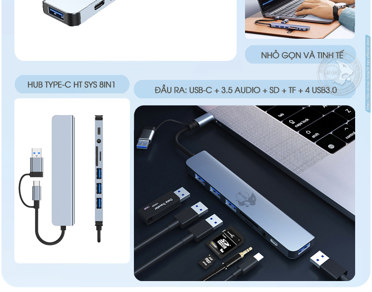 usb hub, hub usb ht sys 8in1