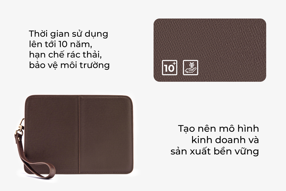 Ví Cầm Tay Clutch Da Nam Hàng Hiệu GENCE CK15 Da Bò Khóa Số Cao Cấp Màu Nâu
