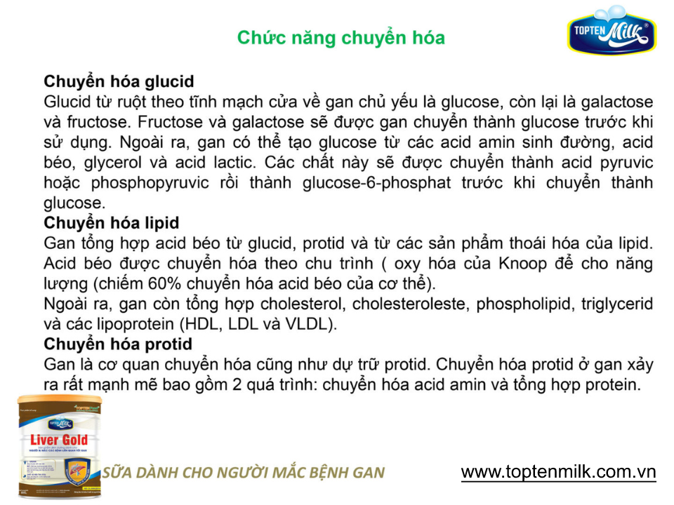 Sữa dinh dưỡng cho gan ,mát gan giải độc liver gold 800g topten milk