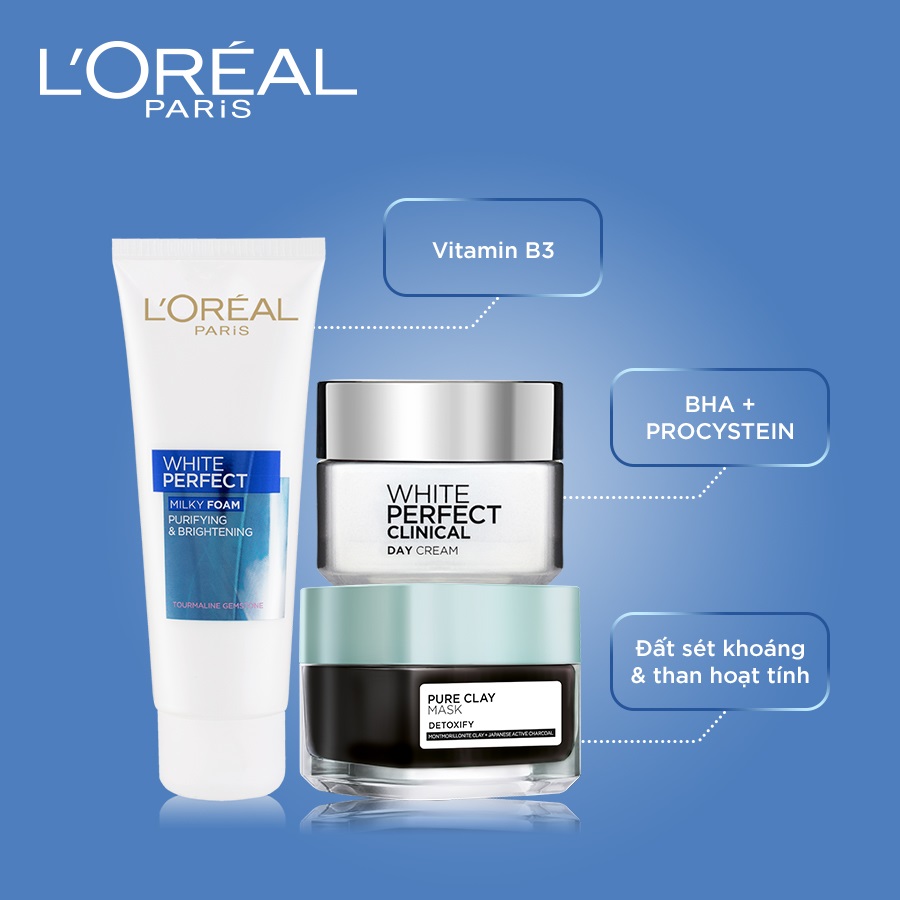 Bộ Thanh Lọc, Dưỡng Trắng, Ngăn Ngừa Nám Chuyên Sâu L'oreal