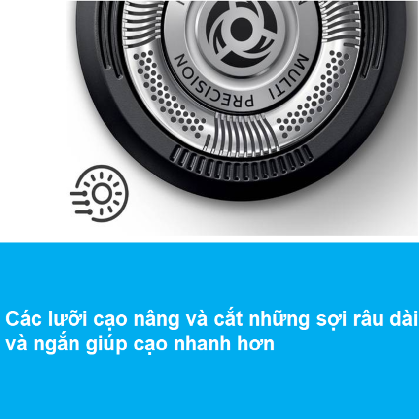 Máy cạo râu khô và ướt cao cấp Philips S5390/12 có đầu tỉa tóc mai và ria mép - Hàng nhập khẩu