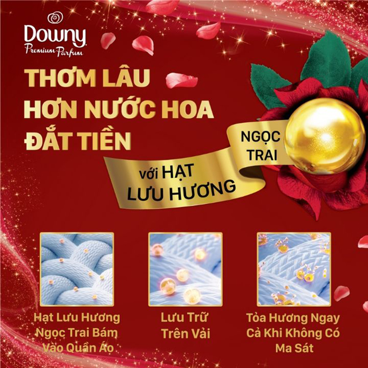Nước Xả Vải Downy Đại Dương Xanh đậm đặc Dạng Túi 2.1L