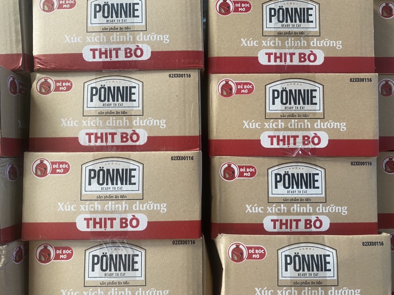 Thùng 20 Gói Xúc xích dinh dưỡng thịt heo Ponnie (175gram gói) 6