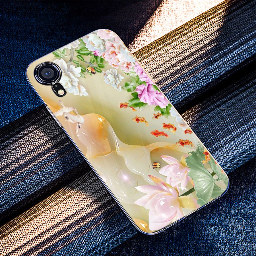 Ốp điện thoại kính cường lực cho máy iPhone XR - ngọc hoa MS NGHOA013