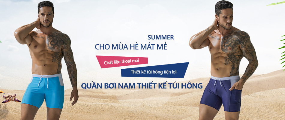 Quần Bơi Nam Boxer Có Túi CLEACCO DEENYT Chất Liệu Nylon Cao Cấp , Chống Thấm , Nhanh Khô Form Fitness Thời Trang (Tặng kèm nón bơi + bịt tai silicon) - Hàng Chính Hãng
