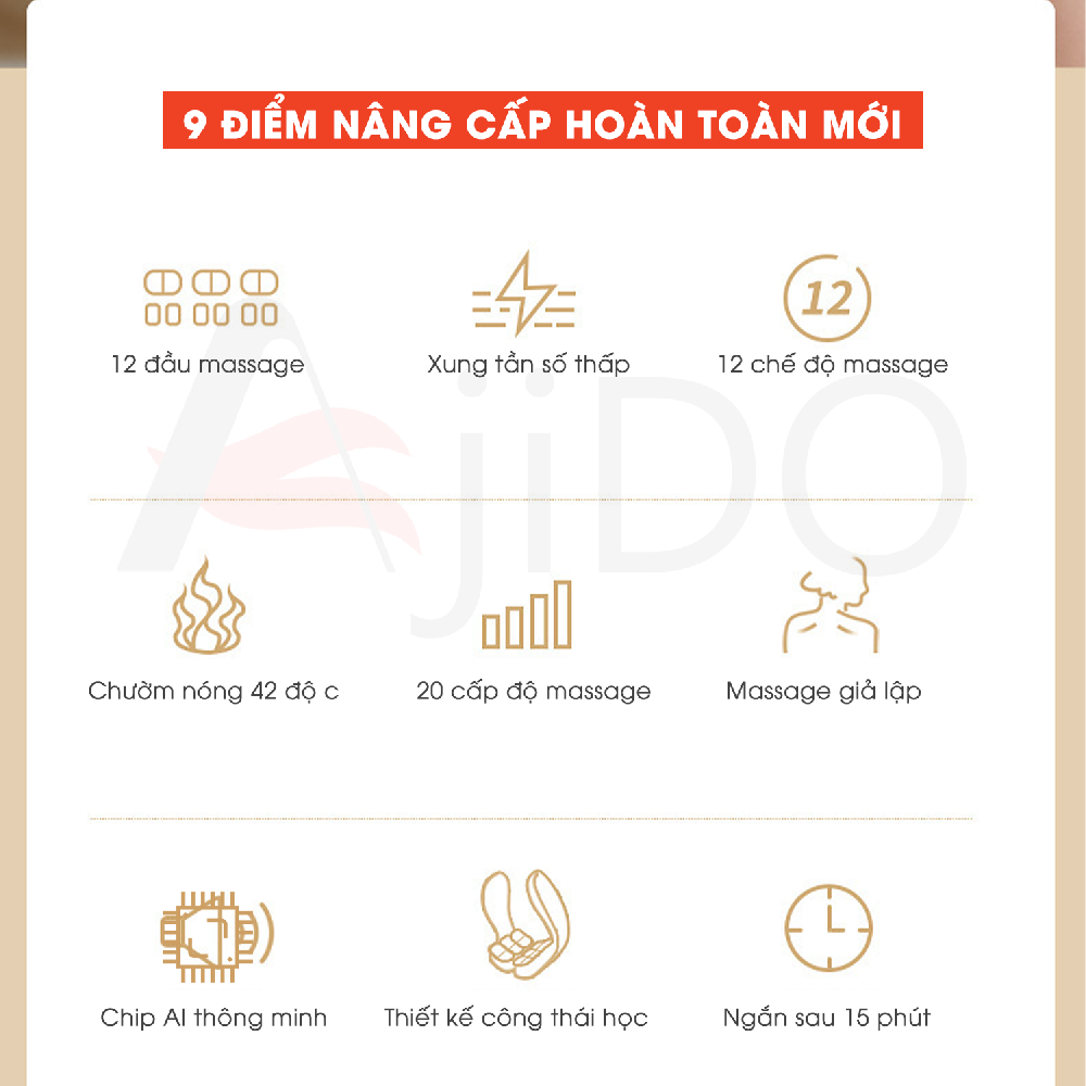 máy massage cổ vai gáy ajido aj-n68 12 đầu mát xa 2