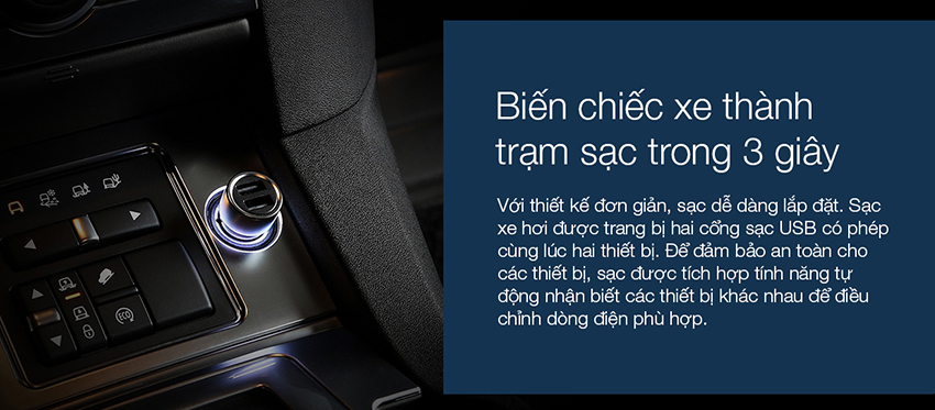 Sạc Xe Hơi Xiaomi 2 cổng USB