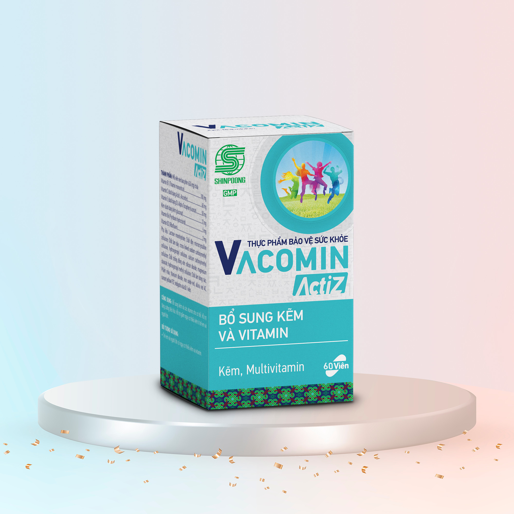 [Hộp 60 viên] Viên Uống VACOMIN ACTIZ Bảo Vệ Sức Khỏe Bổ Sung Vitamin Tổng Hợp, Vitamin Nhóm B, E, C và Kẽm hữu cơ - SHINPOONG PHARMA