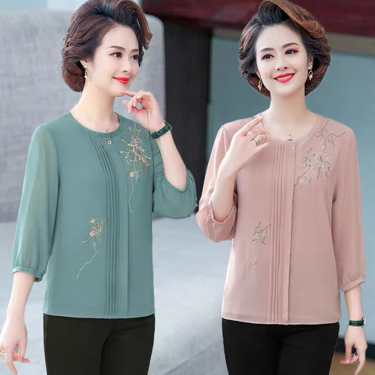 Mua Áo kiểu trung niên _áo voan nữ trung niên cho bà cho mẹ - Xanh,3xl tại Đồ bộ trung niên 1 Mua Áo Kiểu Trung Niên _Áo Voan Nữ Trung Niên Cho Bà Cho Mẹ - Xanh,3Xl Tại Đồ Bộ Trung Niên 1