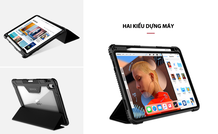 Bao da iPad Pro 11 2018 Nillkin with Pencil Holder - Hàng Nhập Khẩu