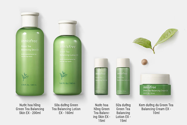 Set Dưỡng Da Tinh Chất Trà Xanh Innisfree Green Tea Balancing Lotion EX Set  | Tiki.vn