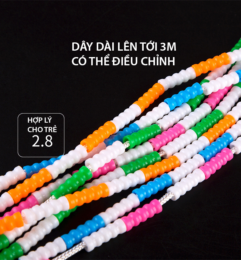 Dây nhảy Beaded rope KAT - Dây nhảy thể thao chuỗi hạt - Dây nhảy chuỗi hạt , beaded rope dây nhảy chuyên dụng tập luyện tốc độ và kỹ năng, skill, tricks. jump rope - Cleacco BORO SPORT