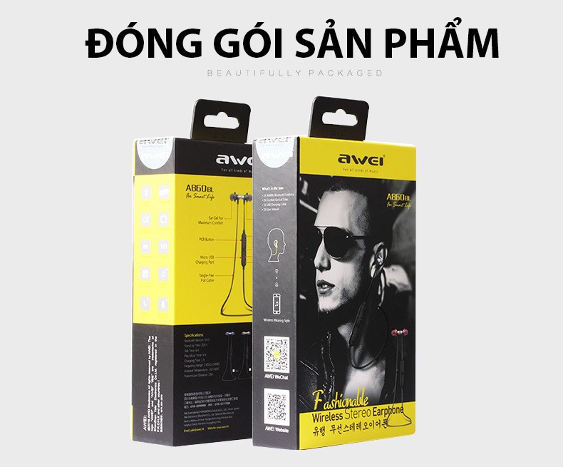 Tai Nghe Bluetooth Awei A860BL Phiên Bản CSR 4.1 - Hàng Chính Hãng