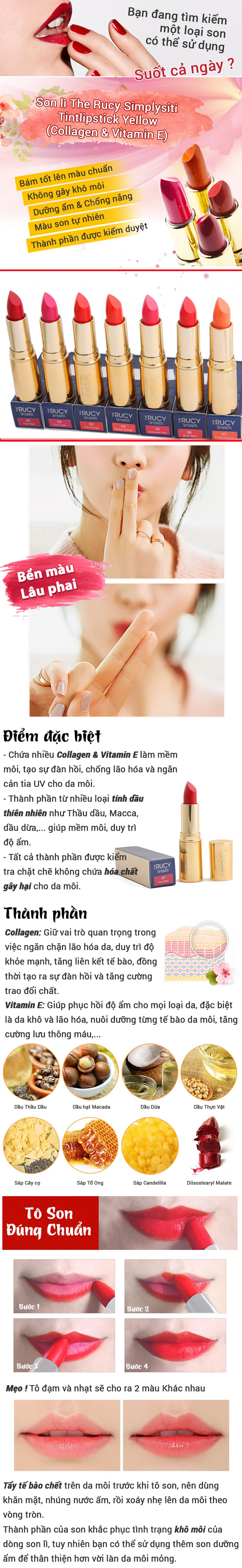 Bộ trang điểm mắt môi The Rucy (Mascara & Son Symplisity Gold #5)