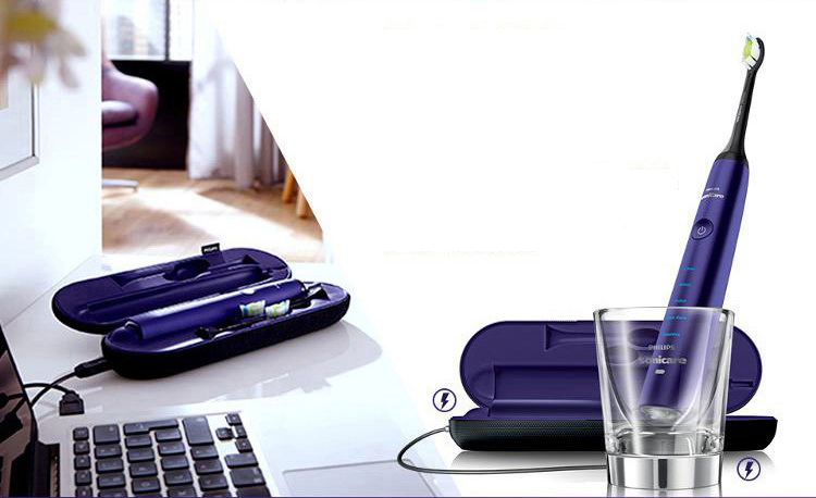 Philips (PHILIPS) electric toothbrush HX9372 / 04 diamond bright white type charging adult acoustic shock charm purple diamond