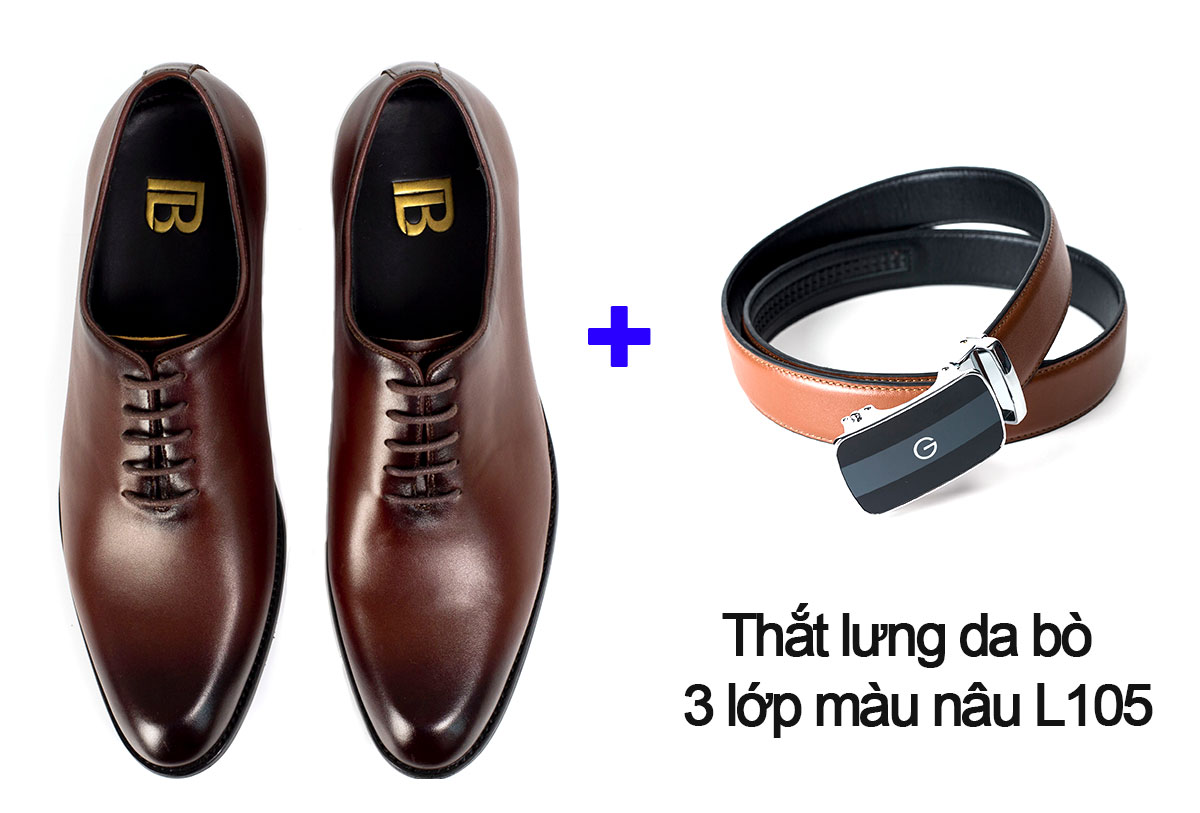 Giày da nam, giày oxford công sở Bụi Leather G102 - Da bò Nappa cao cấp - Bảo hành 12 tháng