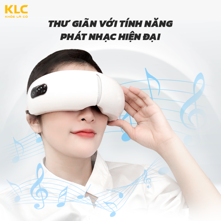 Máy Massage Mắt Cao Cấp KLC công nghệ nhiệt hồng ngoại, phát nhạc MP3, giúp dễ ngủ giảm stress