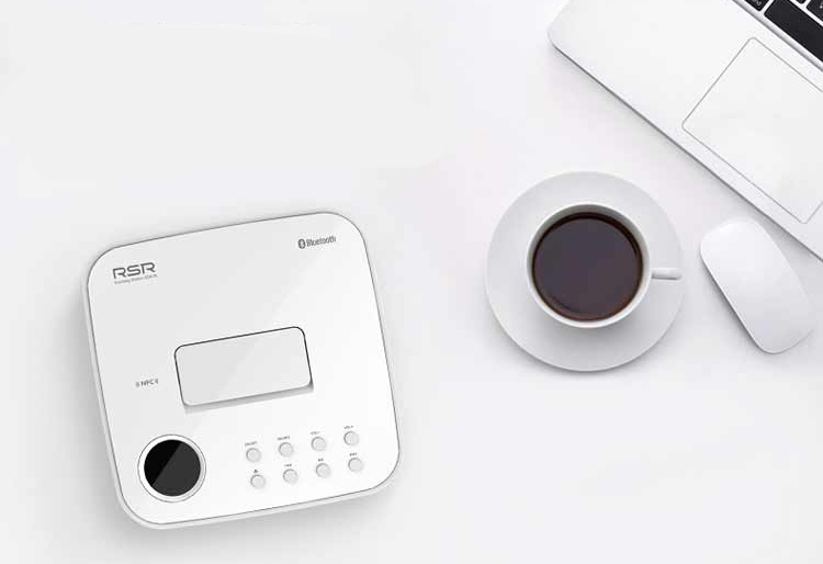 RSR DD515 Apple speaker can be inserted in the U disk / CD / DVD desktop mini combination Bluetooth alarm clock early education audio iphone7 / 6plus / 5s speaker white