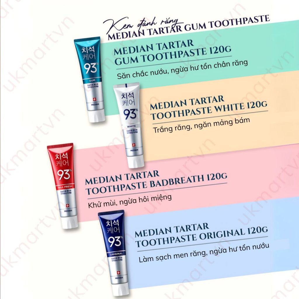 Kem Đánh Răng MEDIAN DENTAL IQ 93% 120g - MEDIAN GUM SCIENCE 87% - 93% 120g