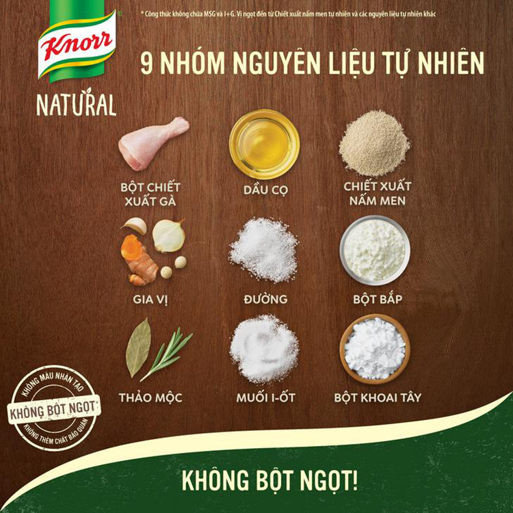 Bột Nêm Tự Nhiên Knorr Natural - Vị Gà (330g)