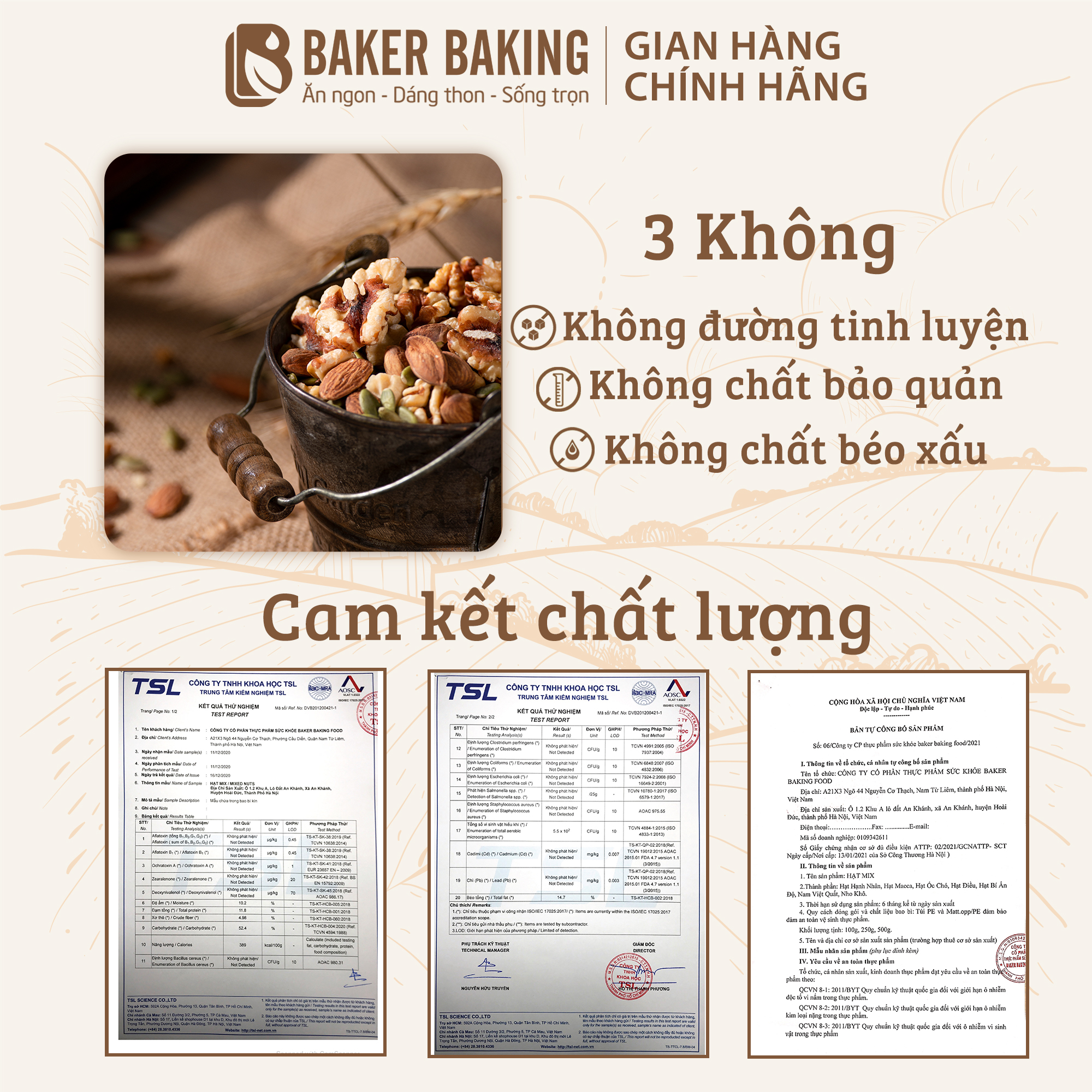 combo yến mạch cán dẹt và ngũ cốc baker baking hỗ trợ giảm cân dành cho 1