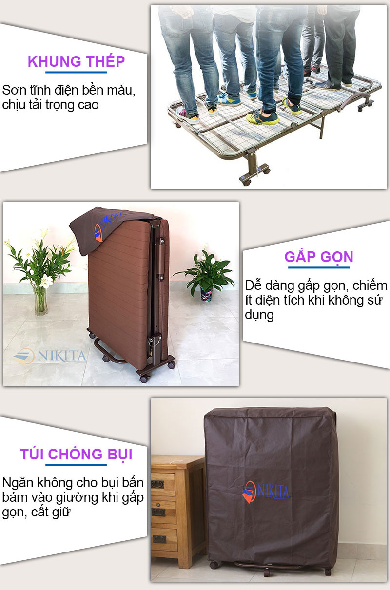 Giường gấp kiểu dáng Hàn quốc NIKITA NKT-HQ120