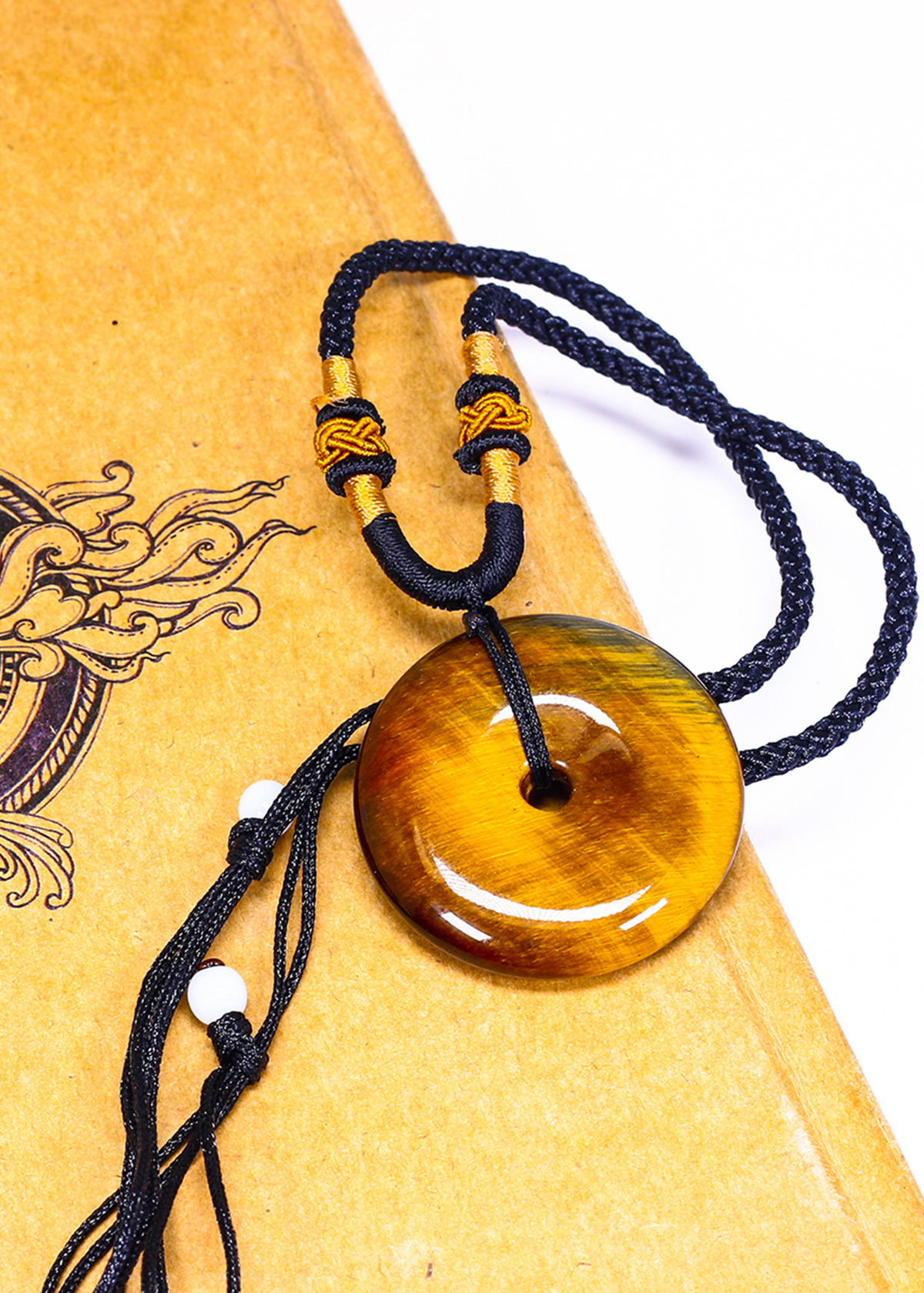 Mặt dây chuyền đồng điếu đá mắt hổ 3.5cm - Ngọc Quý Gemstones
