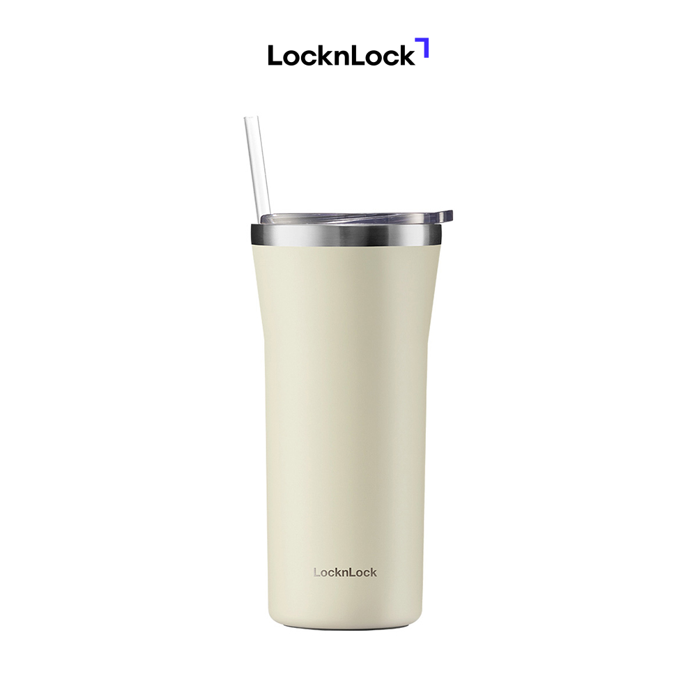Bình giữ nhiệt Daily Essential LocknLock LHC4325- kèm ống hút và cọ vệ sinh – 870ml – – Màu ivory