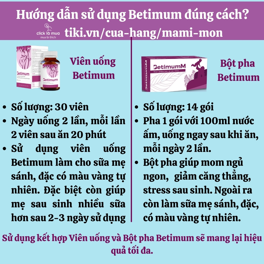 Cốm lợi sữa vitamin sau sinh cho con bú BETIMUM - trà lợi sữa dạng bột lợi sữa và viên uống lợi sữa cỏ cà ri fenugreek 9