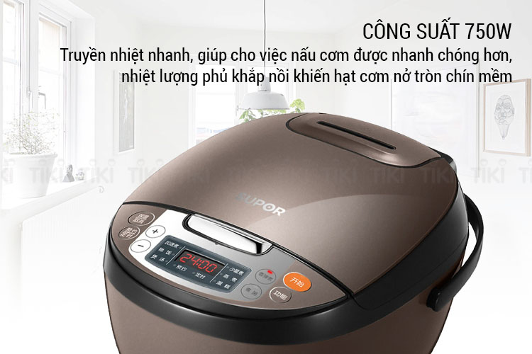 Nồi Cơm Điện (Hẹn Giờ 24 Tiếng_ Supor CFXB40FC829D-75 - Dung Tích 4L