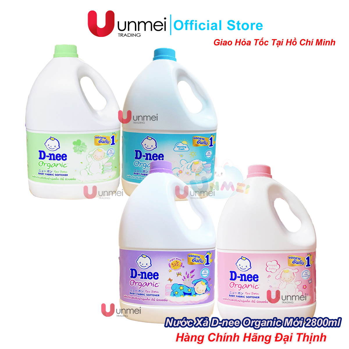 Nước Xả Vải Quần Áo Trẻ Em An Toàn Cho Da Bé D-NEE 2800ml, Đủ Màu Xanh Dương, Xanh Lá, Tím, Hồng, Trắng - Hàng Chính Hãng Dnee Đại Thịnh