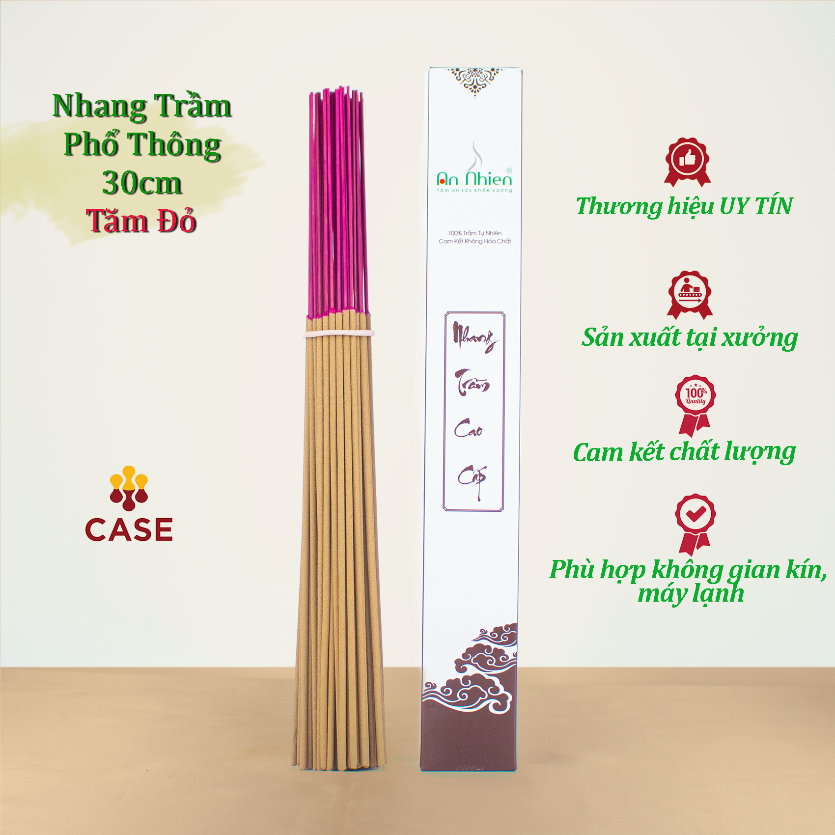 nhang trầm hương an nhiên phổ thông, hương nhang thờ cúng mỗi ngày 4