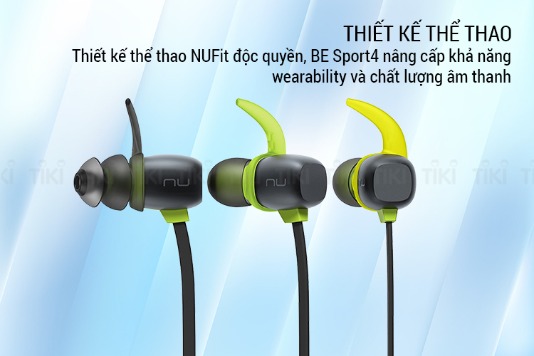 Tai Nghe Bluetooth Nhét Tai NUFORCE Be Sport 4 Black - Hàng Chính Hãng