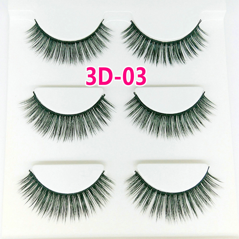 Lông mi giả lông chồn 3 Fashion Eyelashes 3 Faux-Cils 3D 1 bộ 3 cặp