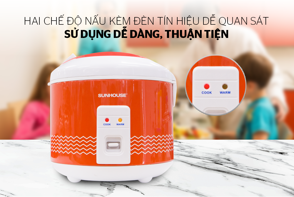 Nồi Cơm Điện Nắp Gài Sunhouse SHD8600 (1.8 Lít) - Hàng Chính Hãng