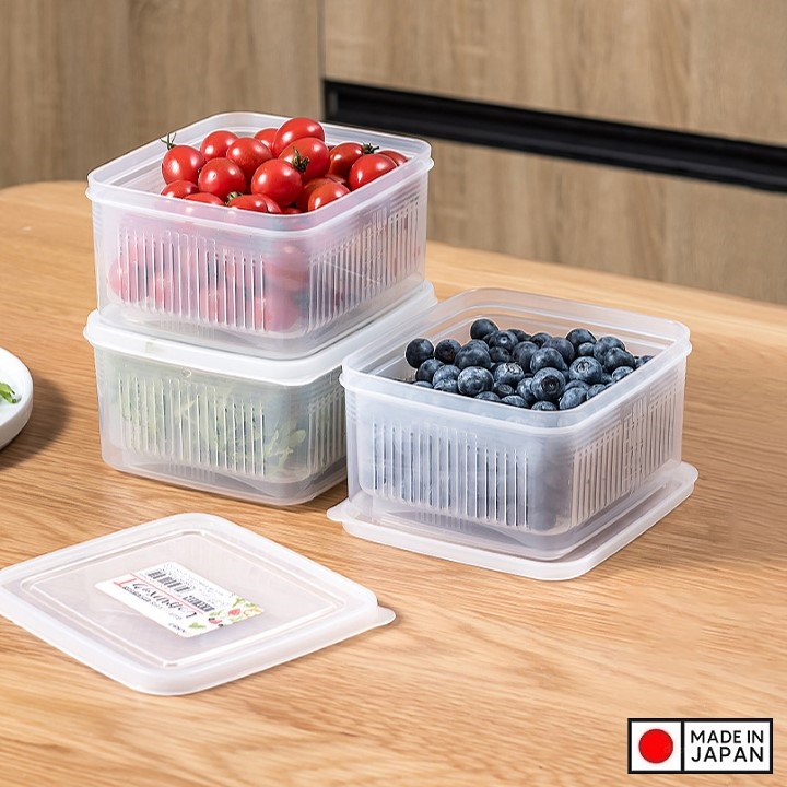 Bộ hộp thực phẩm 2 lớp Nhật Bản 1.1L (Made in Japan)