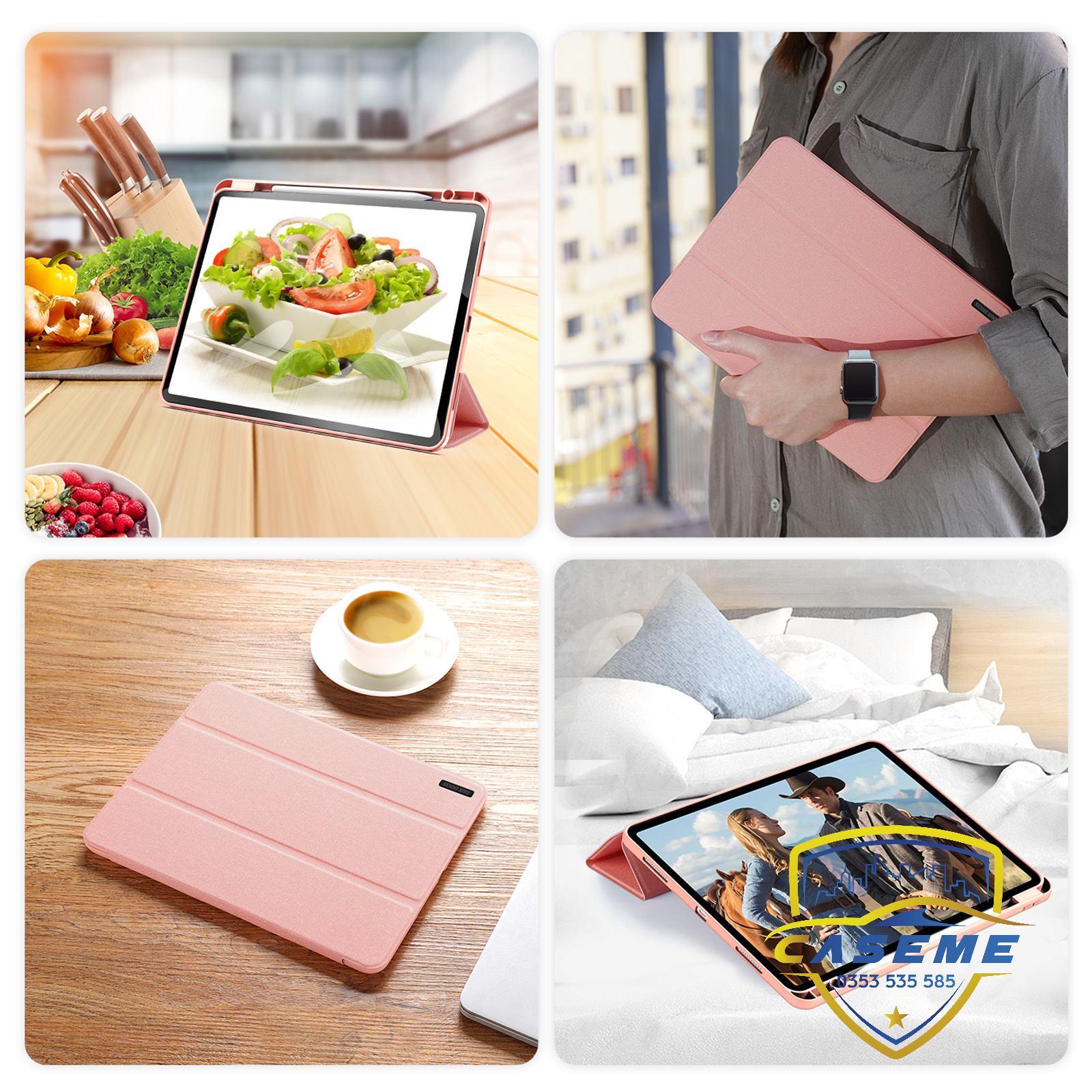 [iPad Air 6 M2] Bao Da Chính Hãng Dux Ducis Domo Kèm Khay Đựng Bút Dành Cho iPad Air 6 M2 -11 inch 2024. iPad Air 6 M2 - 13 inch 2024 - Hàng Nhập Khẩu 