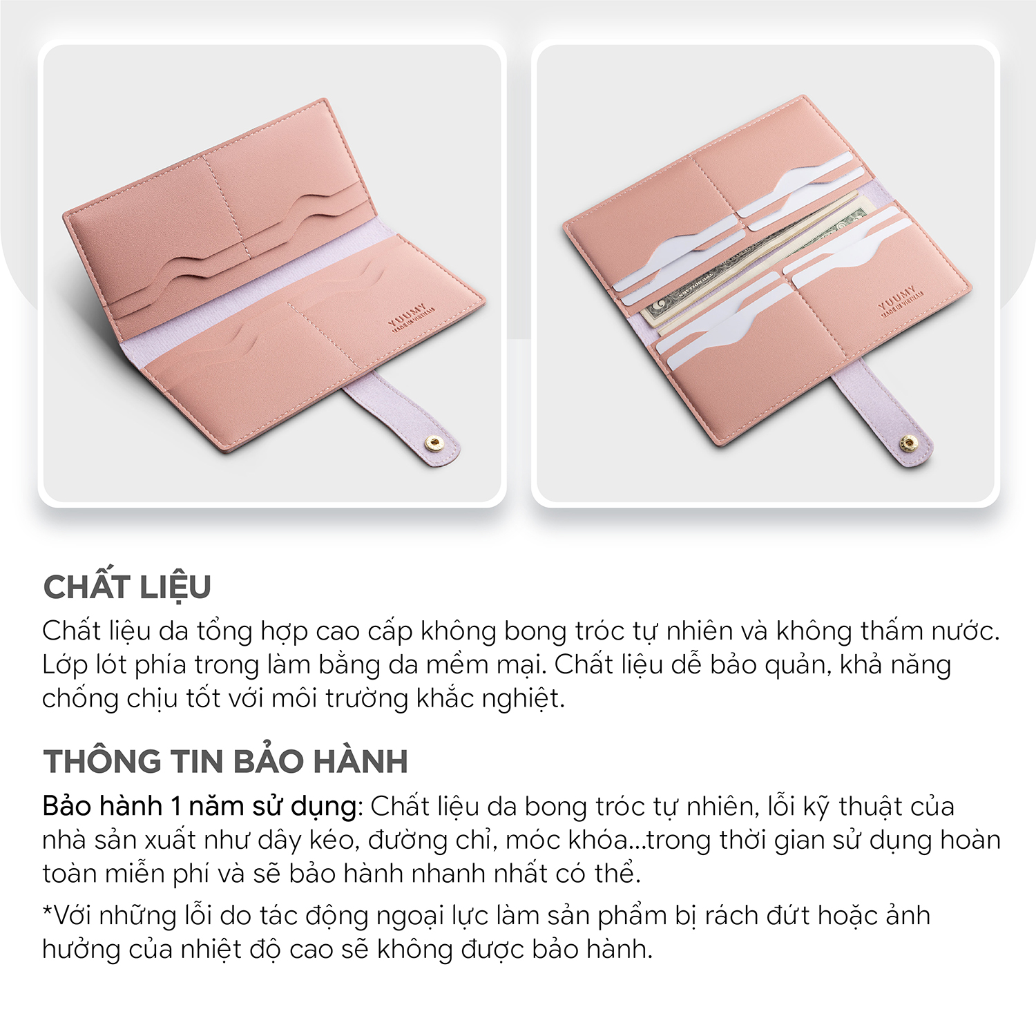 Ví Yuumy (  Thời trang nữ kiểu cầm tay khóa cài dáng dài - Ví da Seasand YV70 )