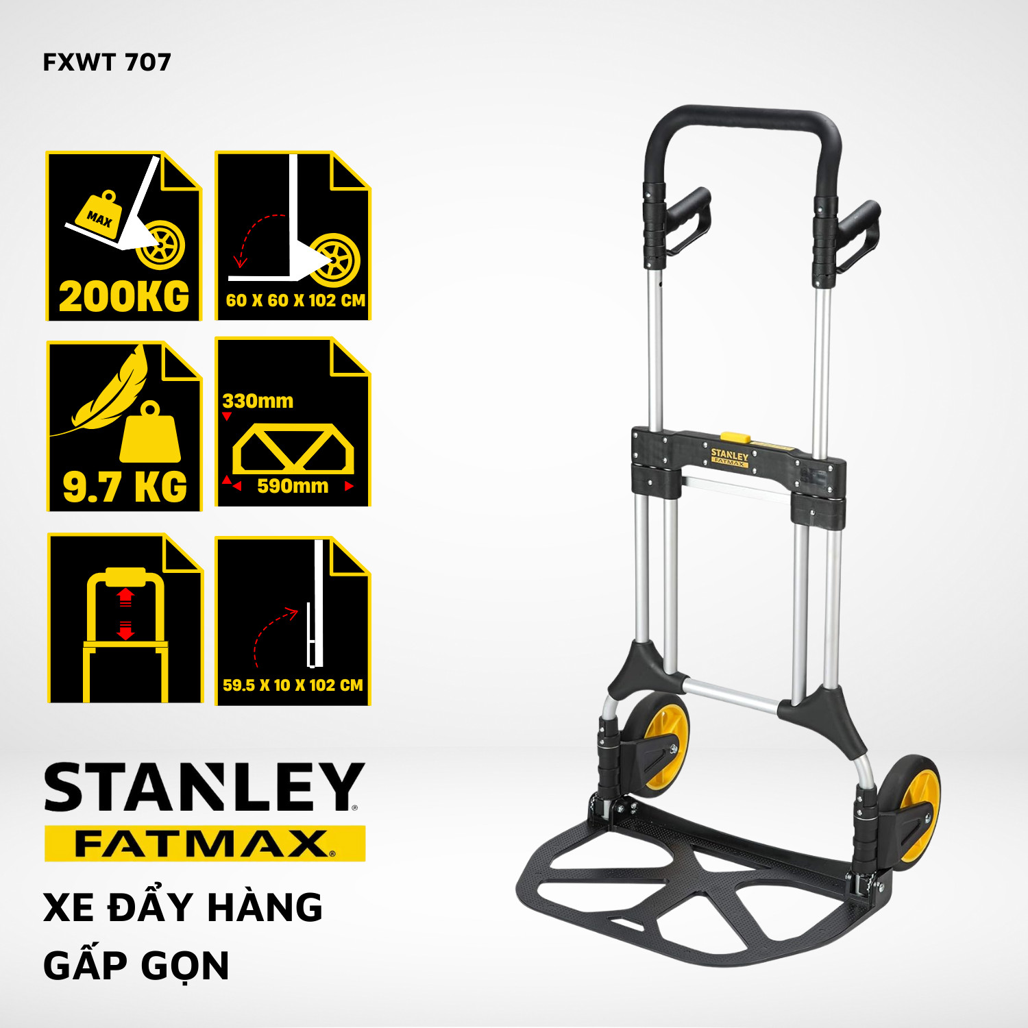 Xe đẩy hàng gấp gọn Stanley Fatmax - USA FXWT-707