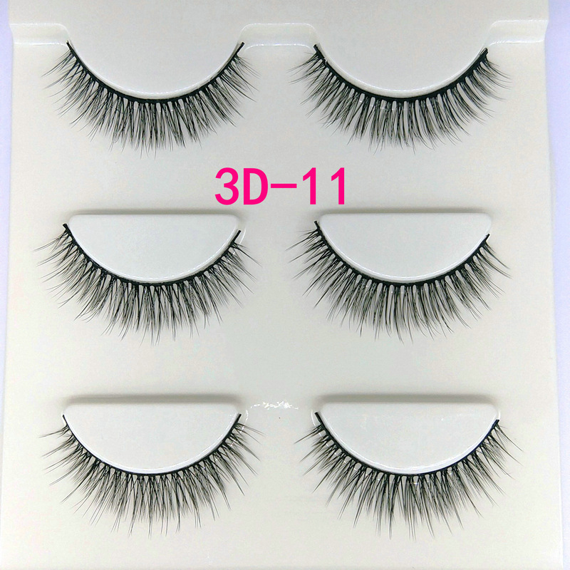 Lông mi giả lông chồn 3 Fashion Eyelashes 3 Faux-Cils 3D 1 bộ 3 cặp