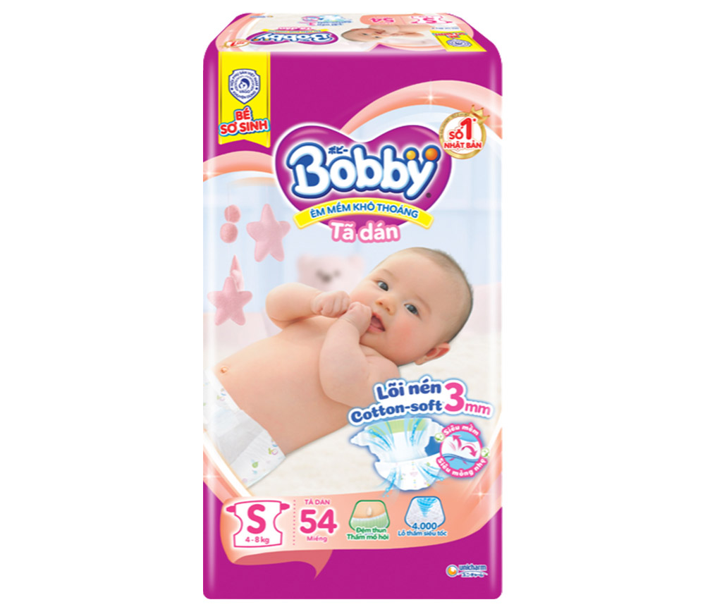 Tã dán Bobby Fresh siêu thấm - khô thoáng