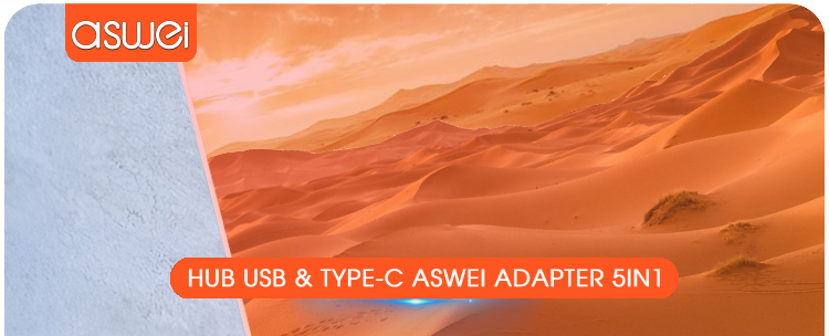 usb, hub type c aswei 5in1