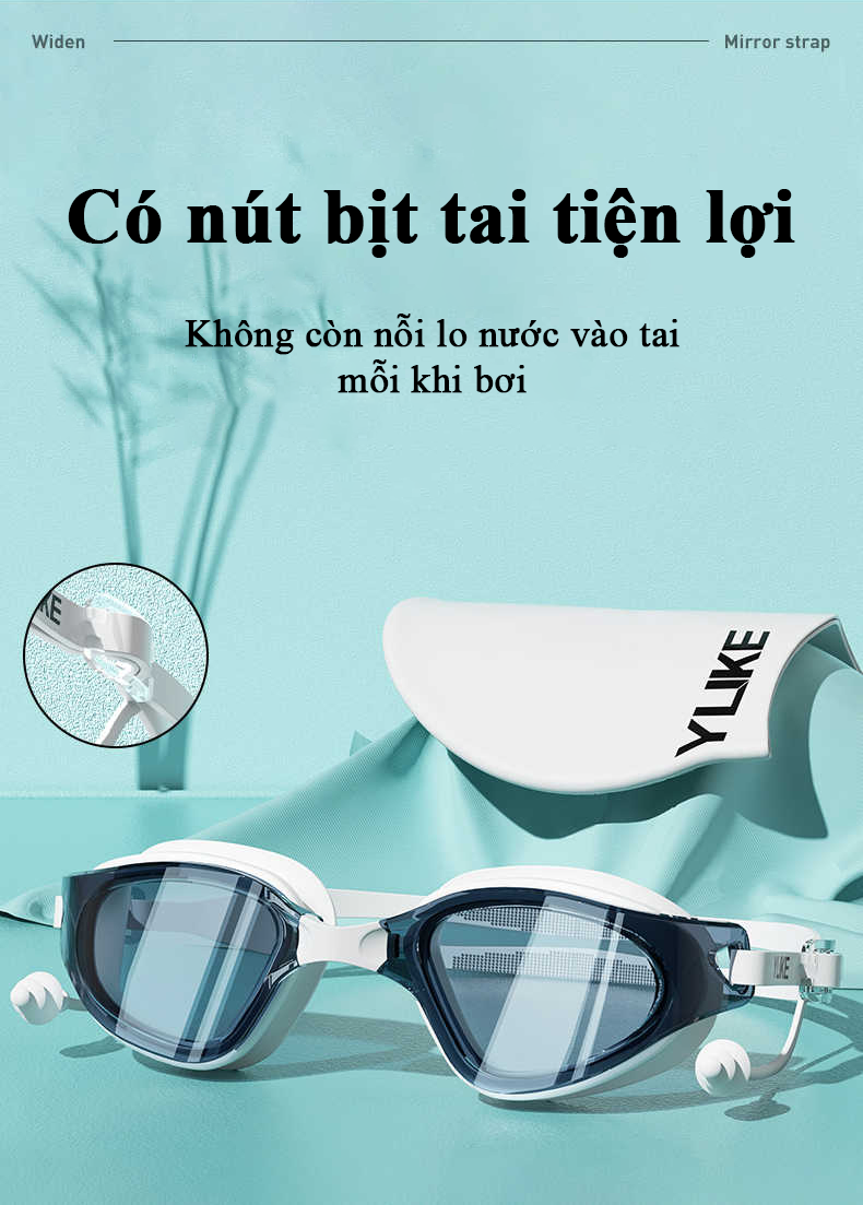 Kính Bơi Người Lớn Trẻ Em Nam Nữ 3 Lớp Chống Nước Chống Sương Mù HD Dây Silicon Chắc Chắn Kèm Mũ Bơi Và Nút Bịt Tai Kính Lặn Biển Cao Cấp Trong Suốt Độ Nét Cao Chống Mờ Chống Tia UV Có Đệm Silicon Không Đau Mắt