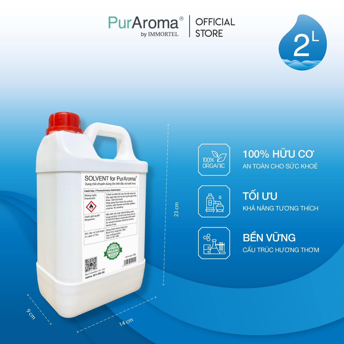 Dung Môi PurAroma Chuyên Dụng Cho Tinh Dầu Và Nước Hoa - 500mL 1L 2L - Chính Hãng Pháp