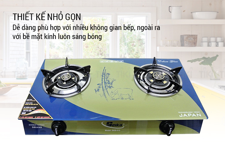 Bếp Gas Đôi Mặt Kính Sen Đồng Seika SKB515 - Hàng Chính Hãng