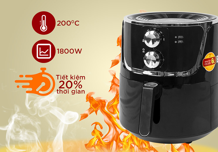 Nồi Chiên Không Dầu Magic A-801 (6.0 Lít) - Hàng Chính Hãng