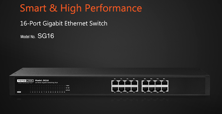 TotoLink SG16D - Switch 16 Cổng Tốc Độ Gigabit - Hàng Chính Hãng