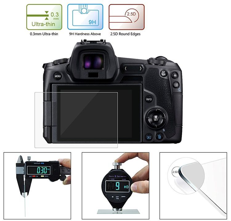 Kính Cường Lực Cho Puluz Canon EOS R - Hàng Nhập Khẩu